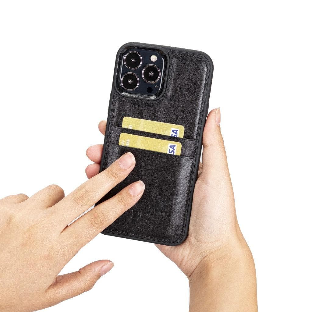 Flexible Leather Back Cover with CardHolder for iPhone 13 Series