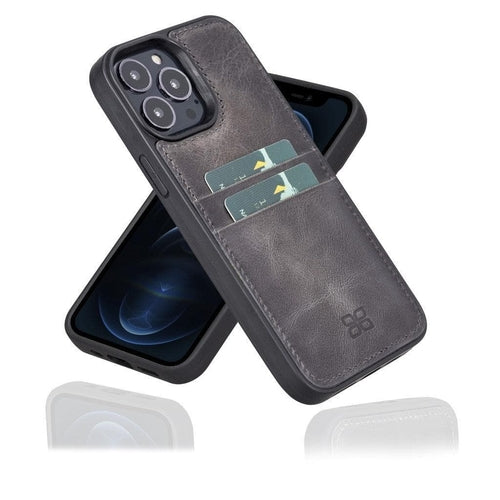 Flexible Leather Back Cover with CardHolder for iPhone 13 Series