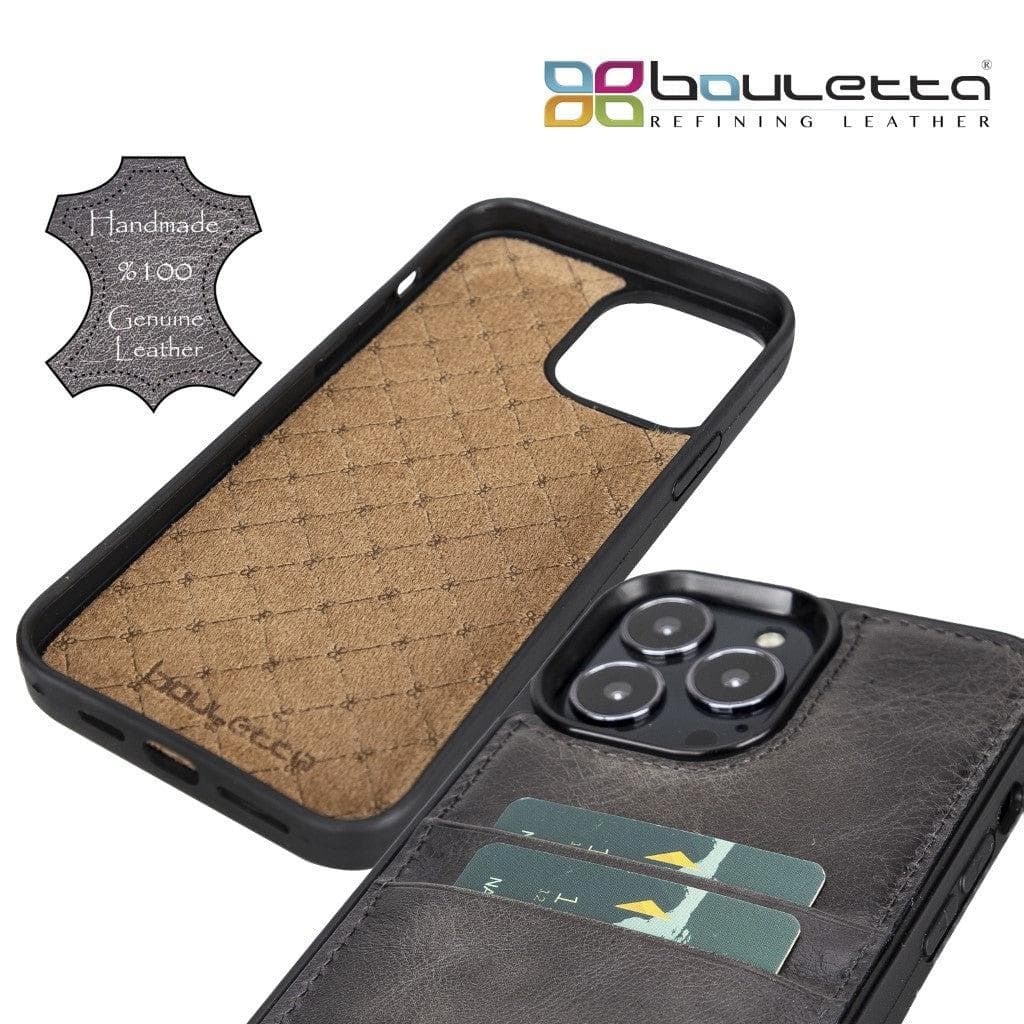 Flexible Leather Back Cover with CardHolder for iPhone 13 Series