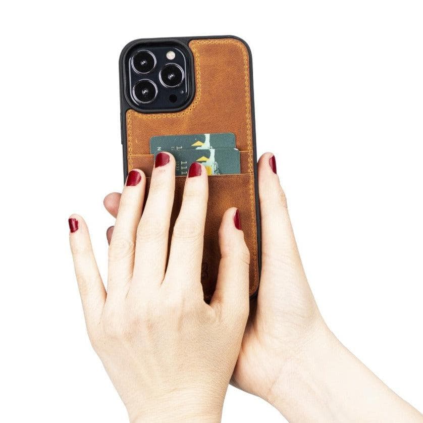 Flexible Leather Back Cover with CardHolder for iPhone 13 Series