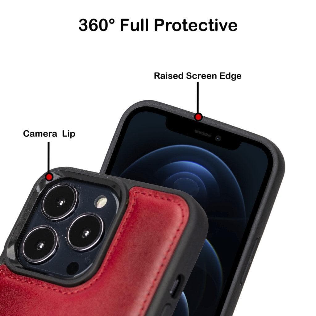 Flexible Leather Back Cover with CardHolder for iPhone 13 Series