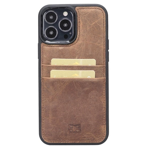 Flexible Leather Back Cover with CardHolder for iPhone 13 Series