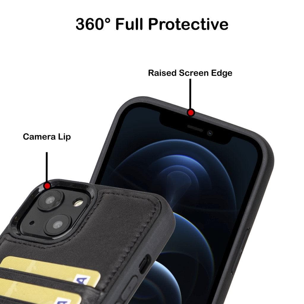 Flexible Leather Back Cover with CardHolder for iPhone 13 Series