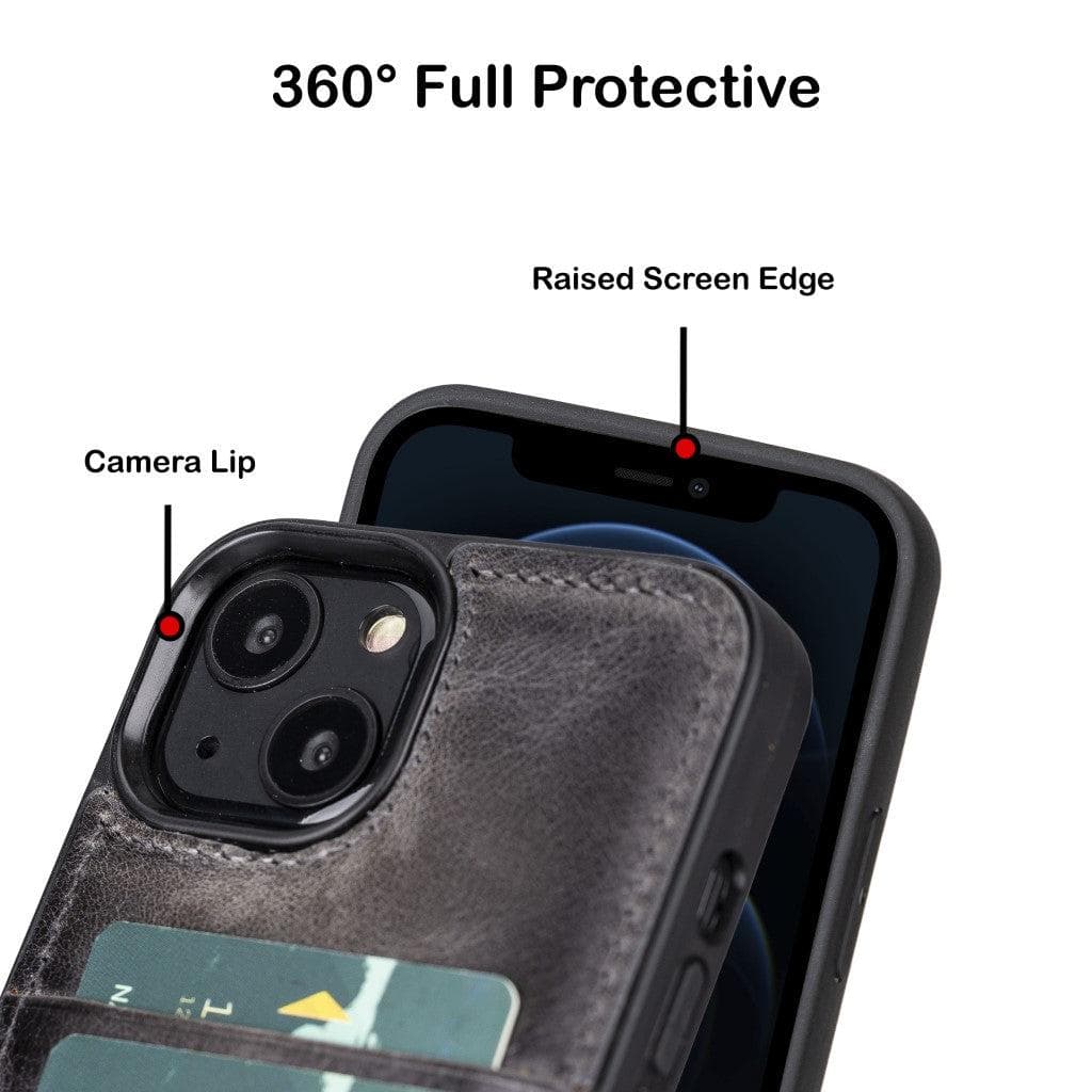 Flexible Leather Back Cover with CardHolder for iPhone 13 Series