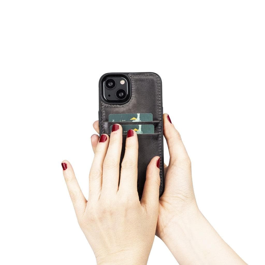 Flexible Leather Back Cover with CardHolder for iPhone 13 Series