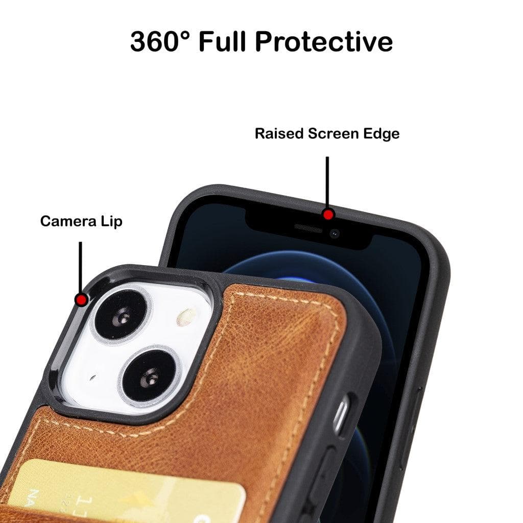 Flexible Leather Back Cover with CardHolder for iPhone 13 Series