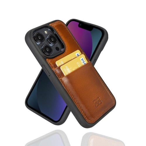 Flexible Leather Back Cover with CardHolder for iPhone 14 Series