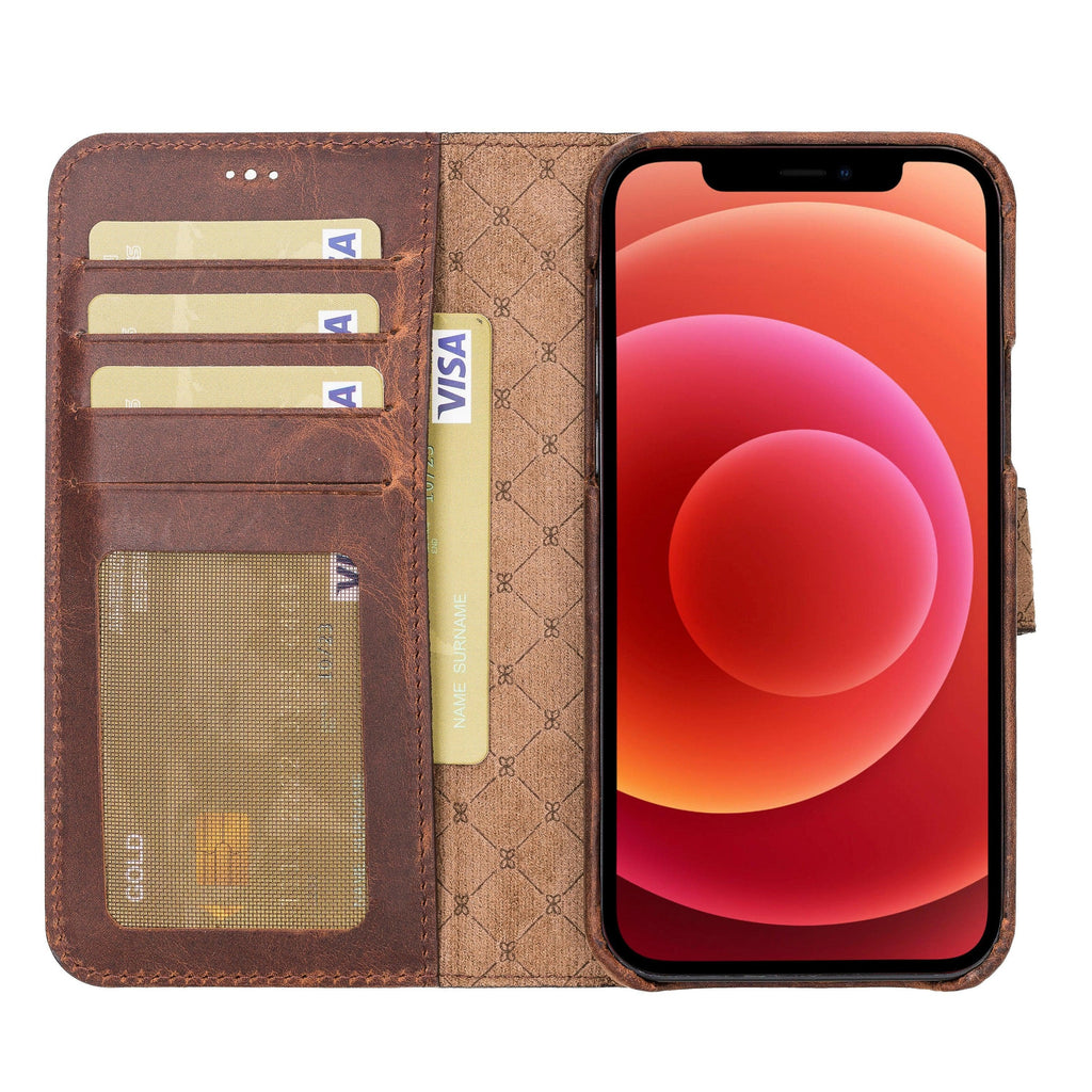 F360 Magnetic Detachable Leather Wallet Cases for Apple iPhone 12