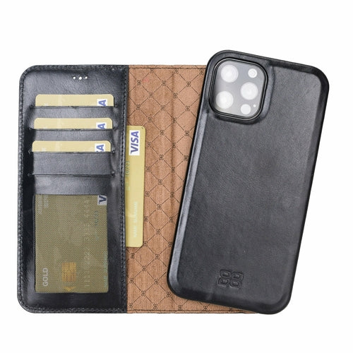 F360 Magnetic Detachable Leather Wallet Cases for Apple iPhone 12