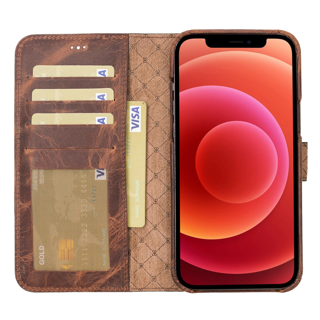 F360 Magnetic Detachable Leather Wallet Cases for Apple iPhone 12