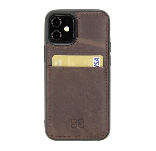 Flexible Leather Back Cover with CardHolder for iPhone 12 Series
