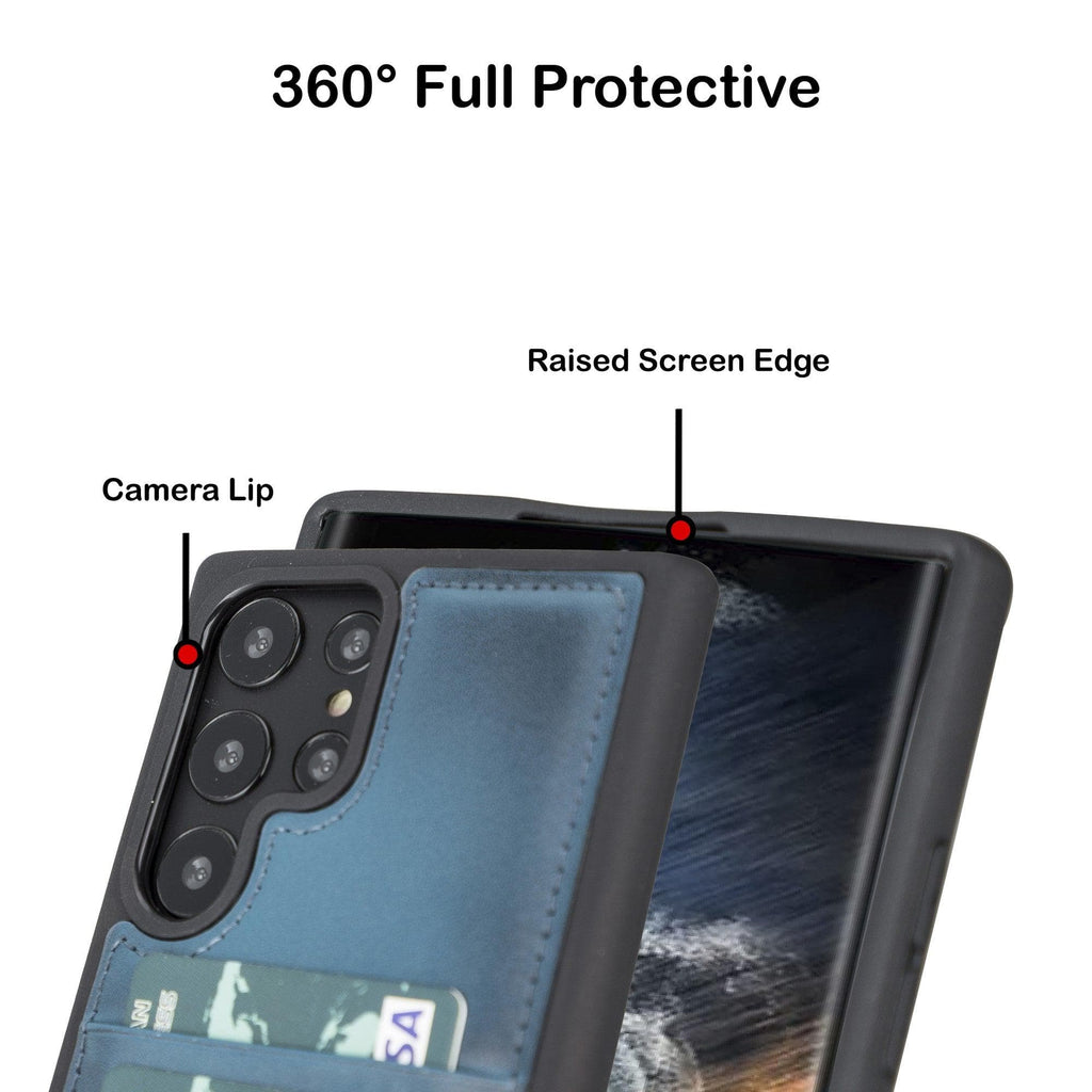 Samsung Galaxy S22 Series Genuine Leather Slim Back Cover Case with