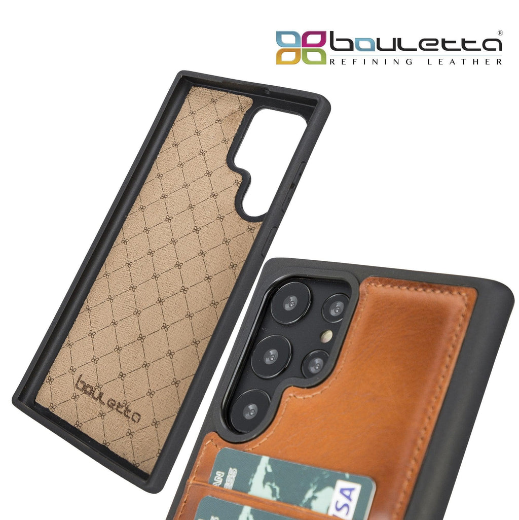 Samsung Galaxy S22 Series Genuine Leather Slim Back Cover Case with