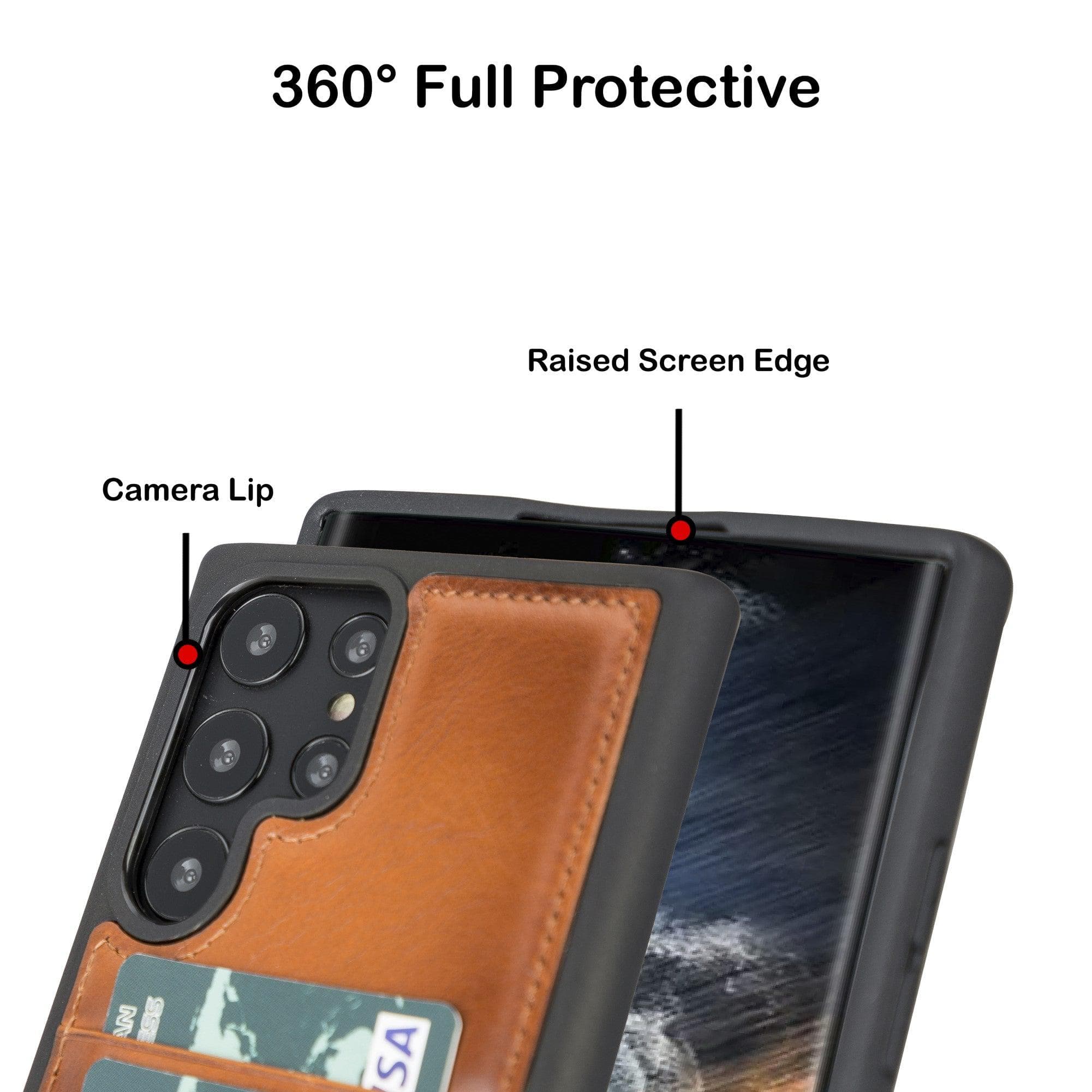 Samsung Galaxy S22 Series Genuine Leather Slim Back Cover Case with