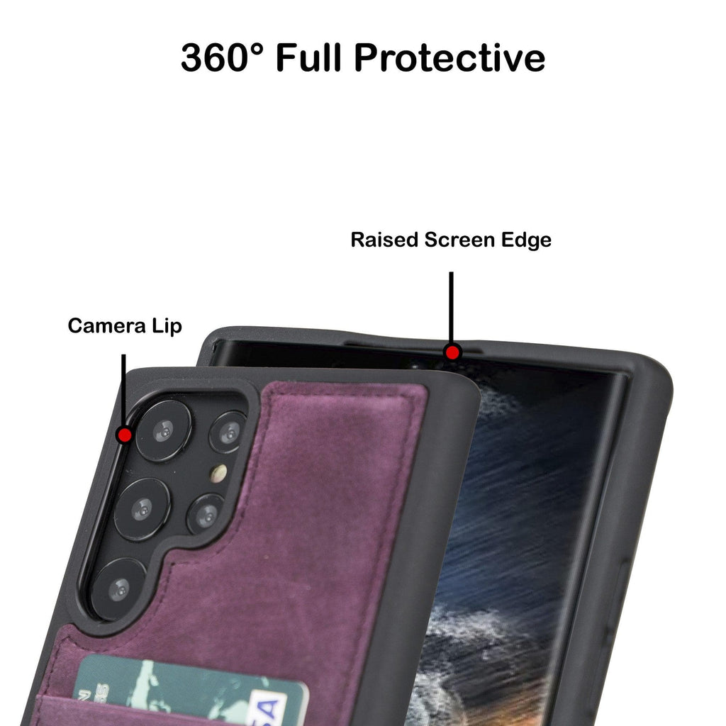 Samsung Galaxy S22 Series Genuine Leather Slim Back Cover Case with