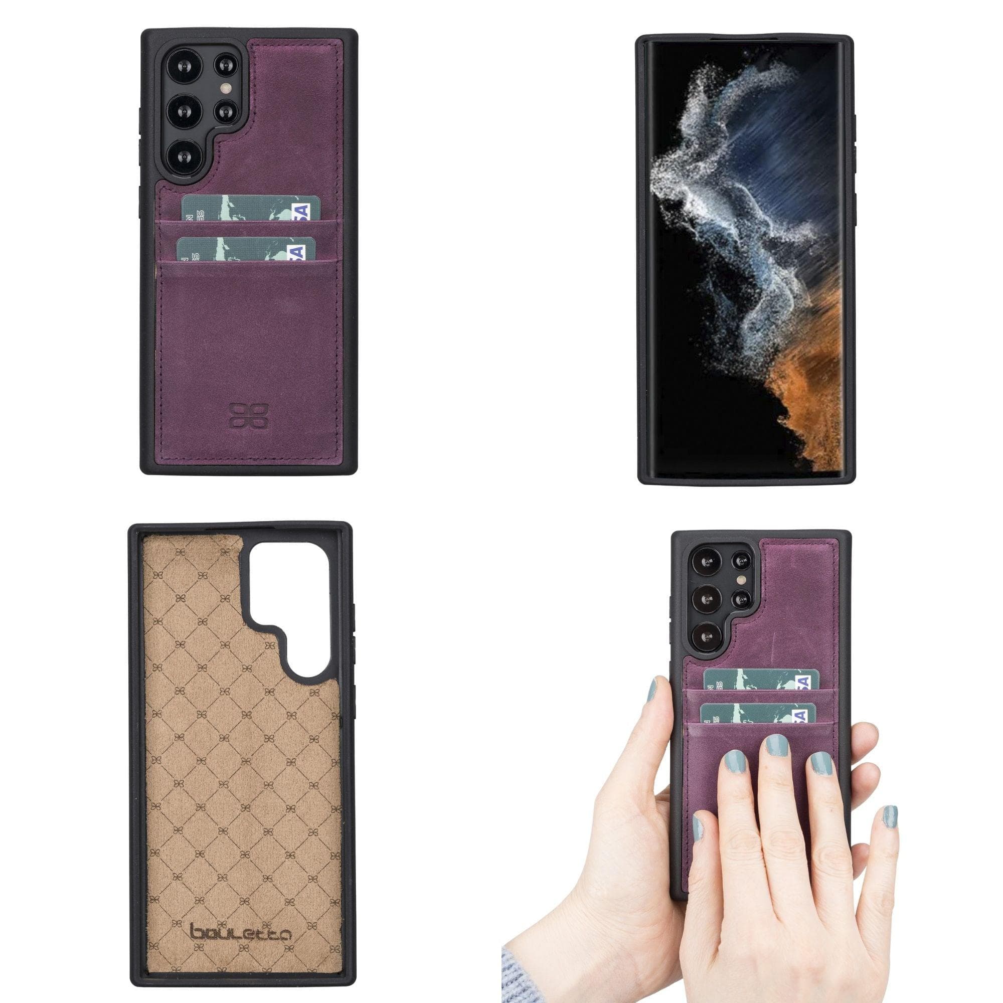 Samsung Galaxy S22 Series Genuine Leather Slim Back Cover Case with