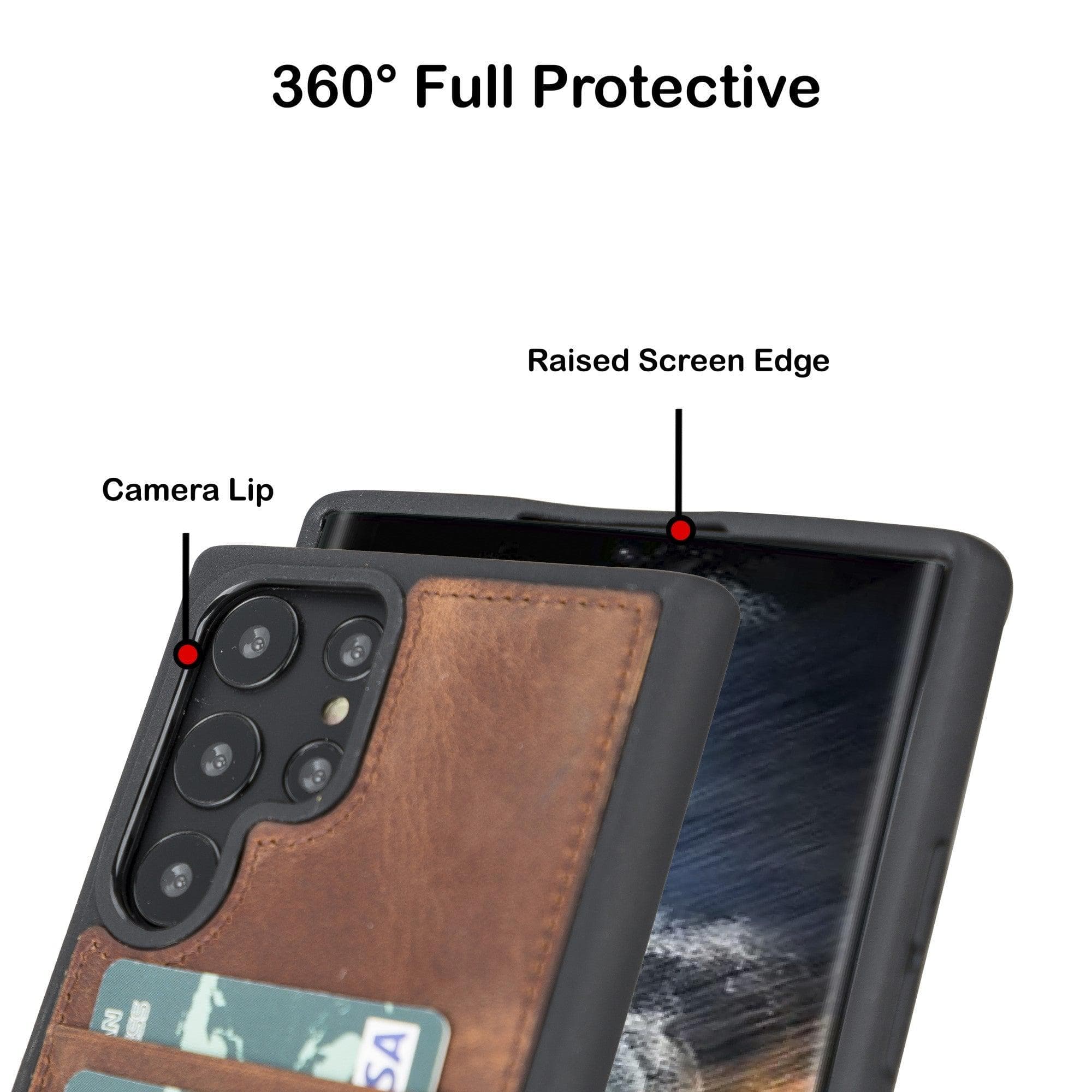 Samsung Galaxy S22 Series Genuine Leather Slim Back Cover Case with