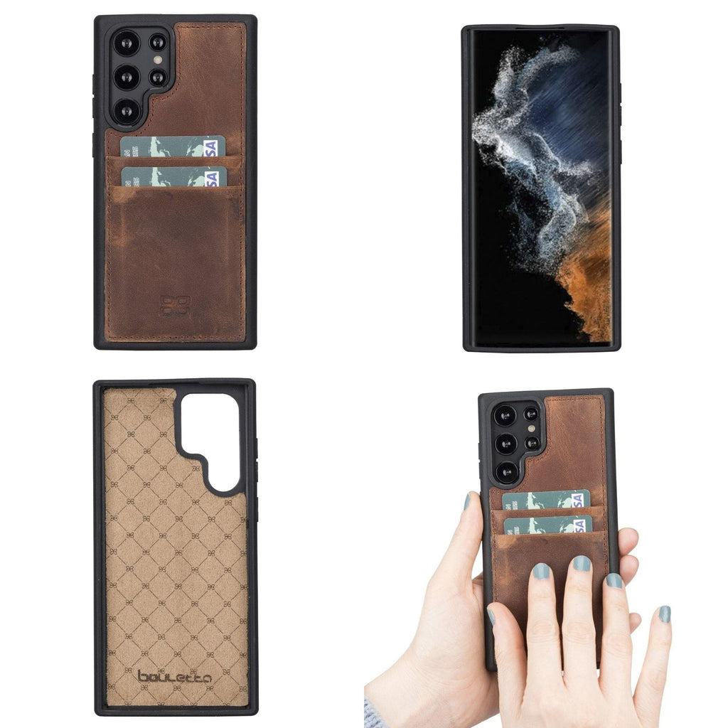 Samsung Galaxy S22 Series Genuine Leather Slim Back Cover Case with