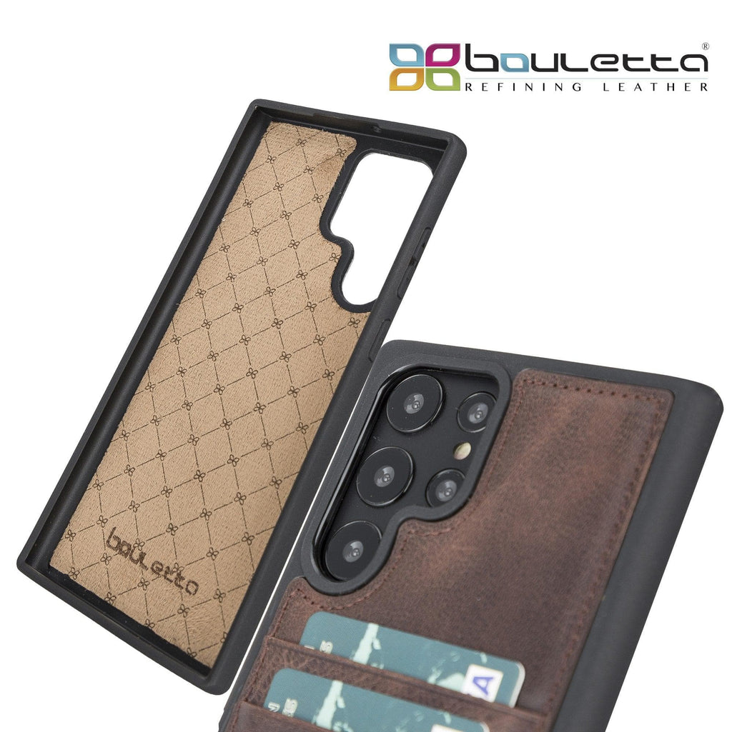 Samsung Galaxy S22 Series Genuine Leather Slim Back Cover Case with