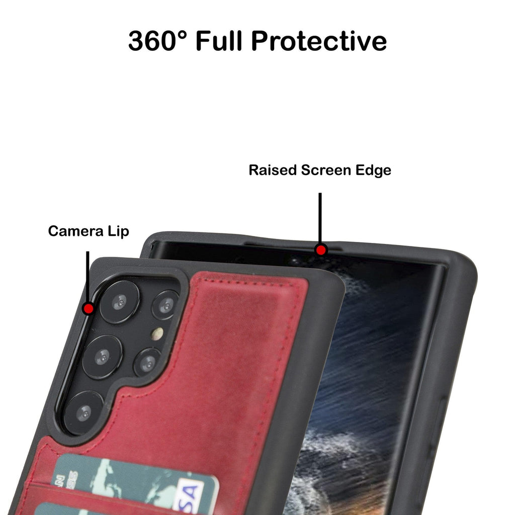 Samsung Galaxy S22 Series Genuine Leather Slim Back Cover Case with