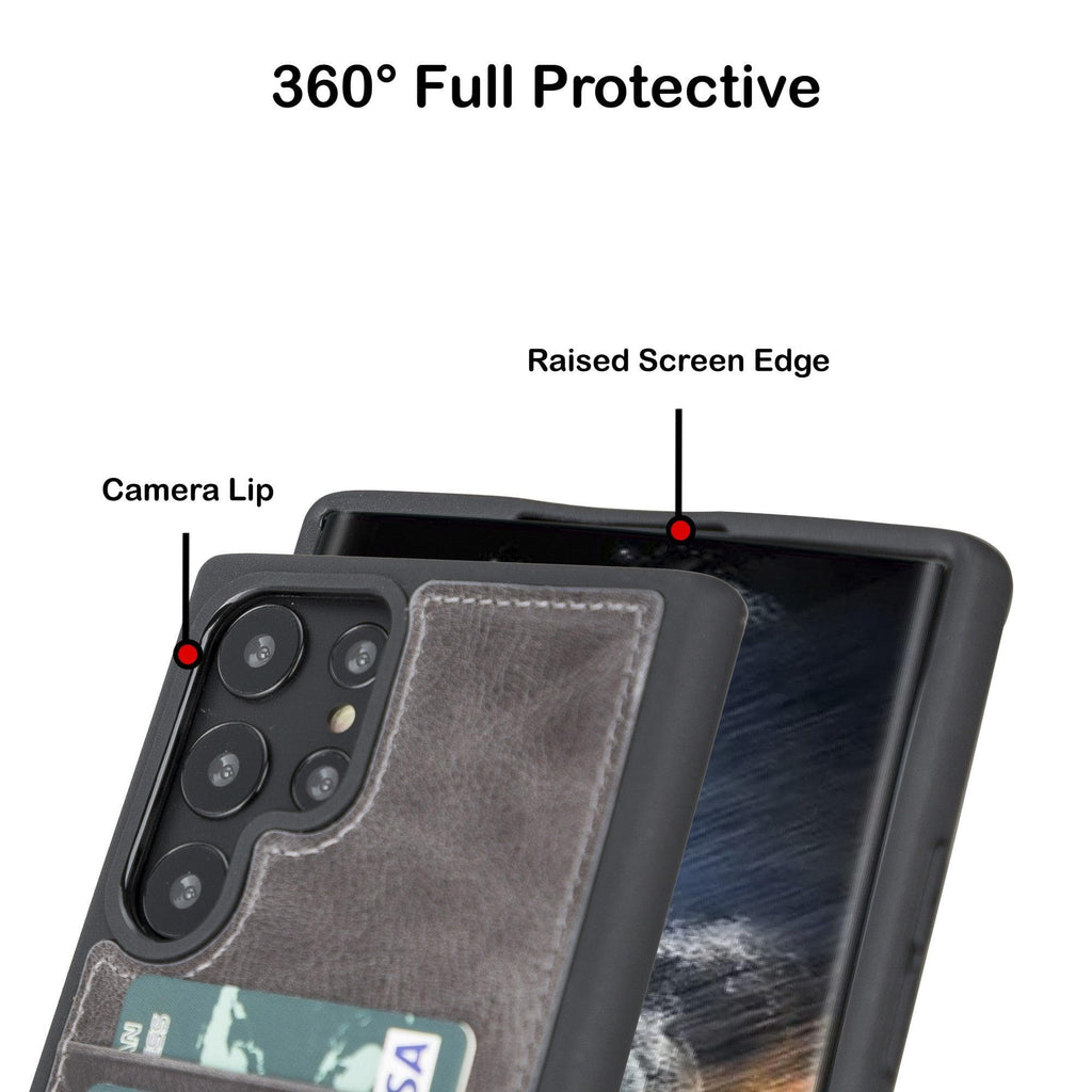 Samsung Galaxy S22 Series Genuine Leather Slim Back Cover Case with