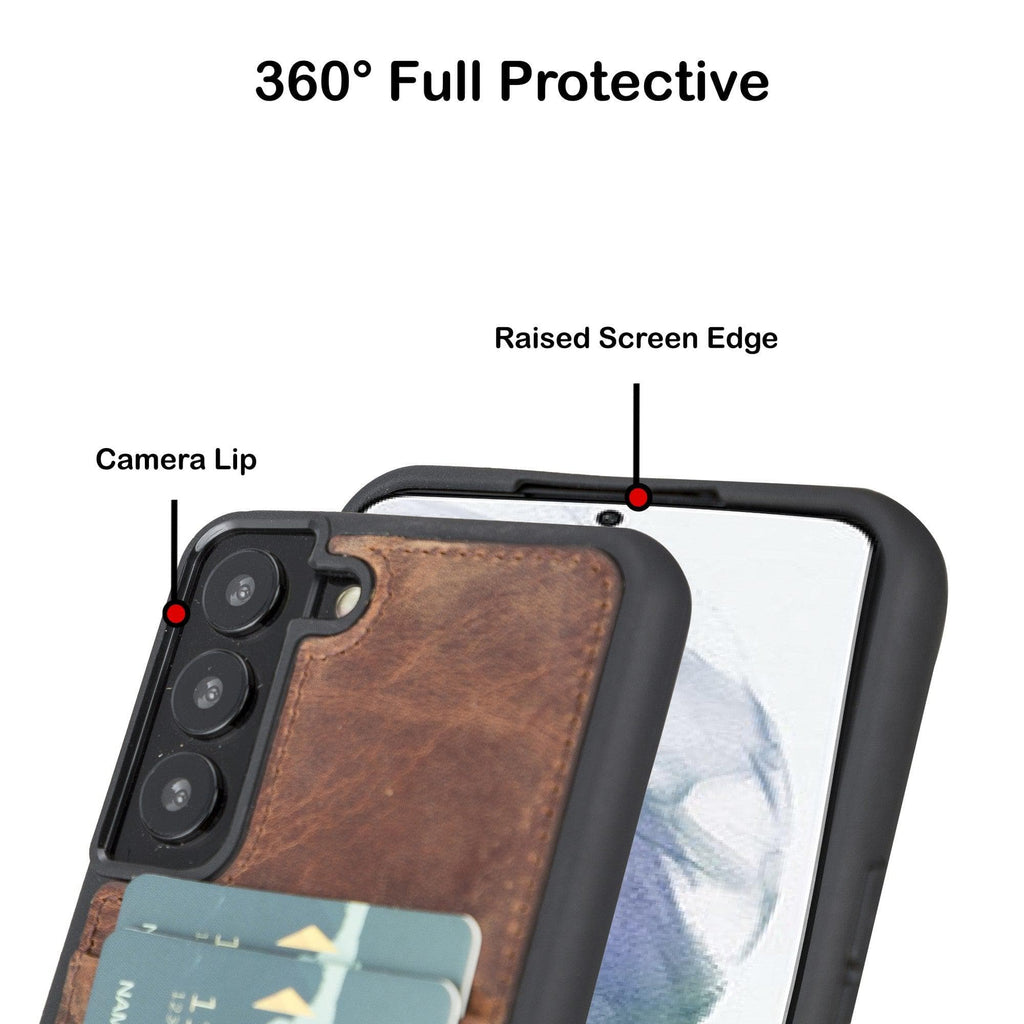 Samsung Galaxy S22 Series Genuine Leather Slim Back Cover Case with