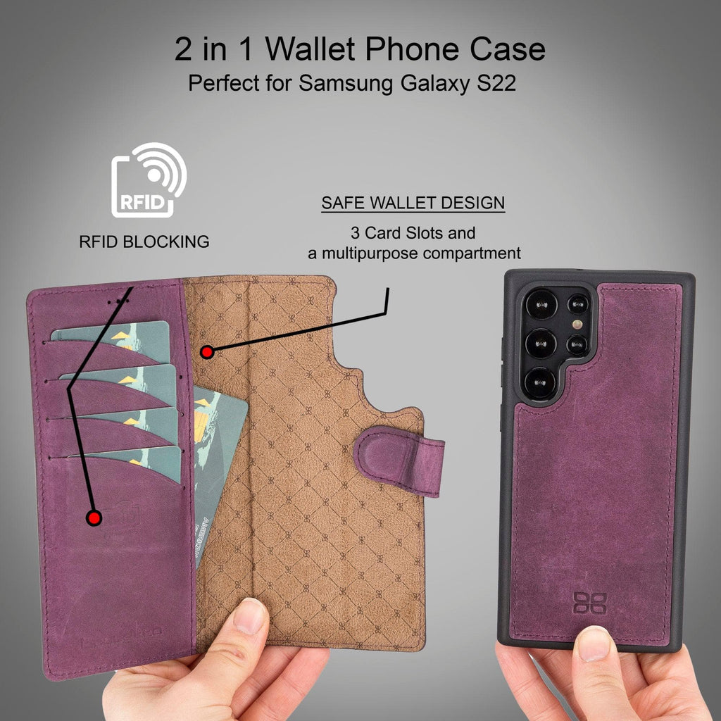 Samsung Galaxy S22 Series Leather Detachable Wallet Case - MW
