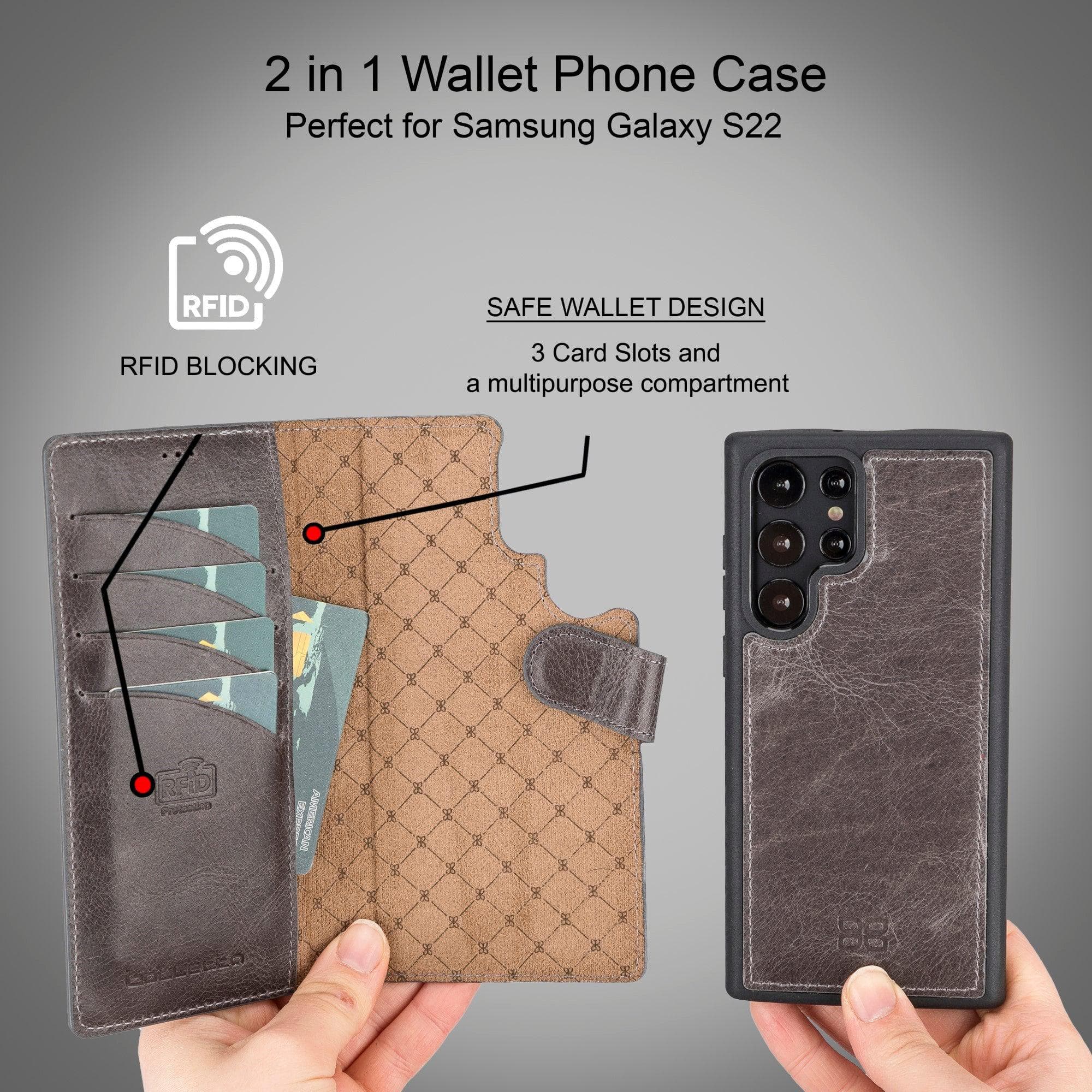 Samsung Galaxy S22 Series Leather Detachable Wallet Case - MW
