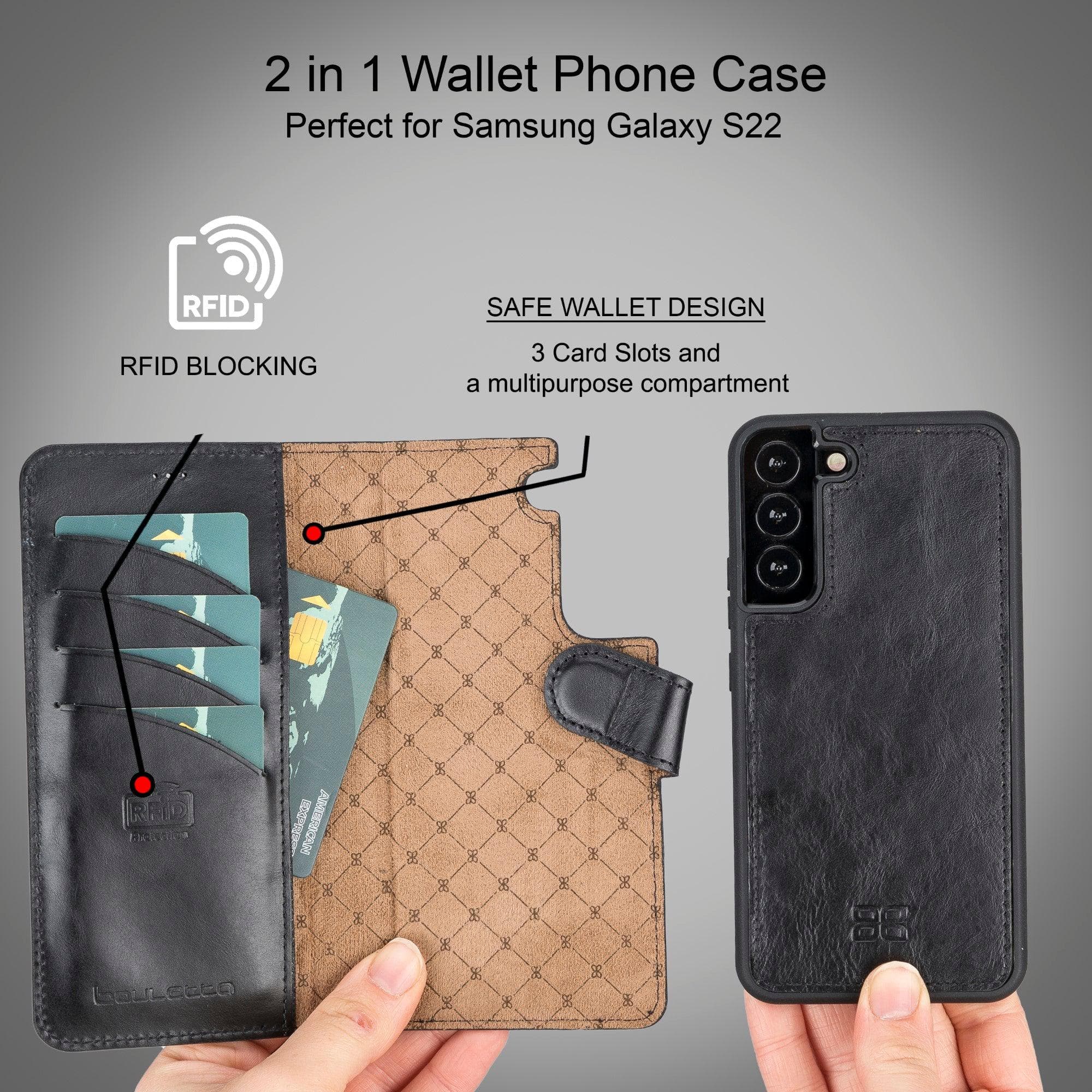 Samsung Galaxy S22 Series Leather Detachable Wallet Case - MW