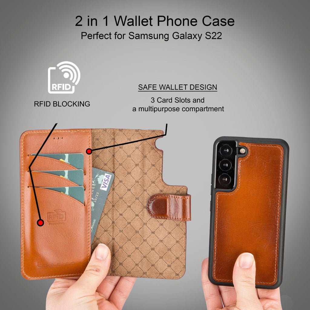 Samsung Galaxy S22 Series Leather Detachable Wallet Case - MW