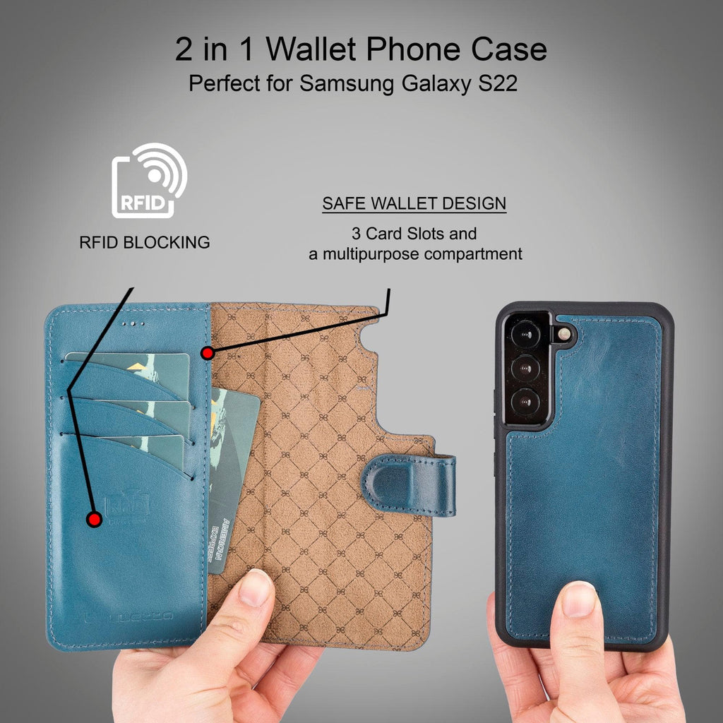 Samsung Galaxy S22 Series Leather Detachable Wallet Case - MW