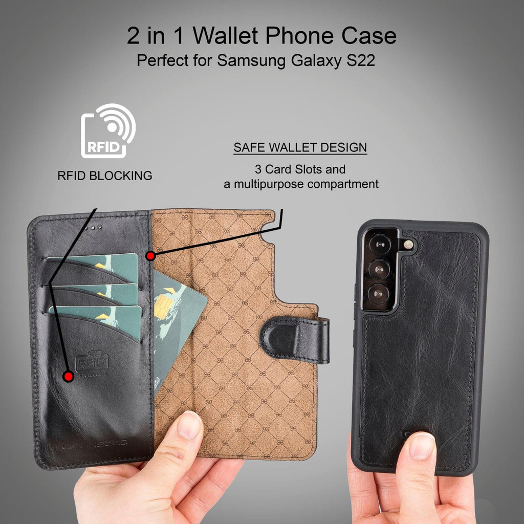 Samsung Galaxy S22 Series Leather Detachable Wallet Case - MW