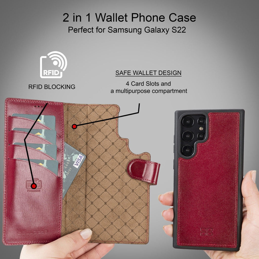 Samsung Galaxy S22 Series Leather Detachable Wallet Case - MW