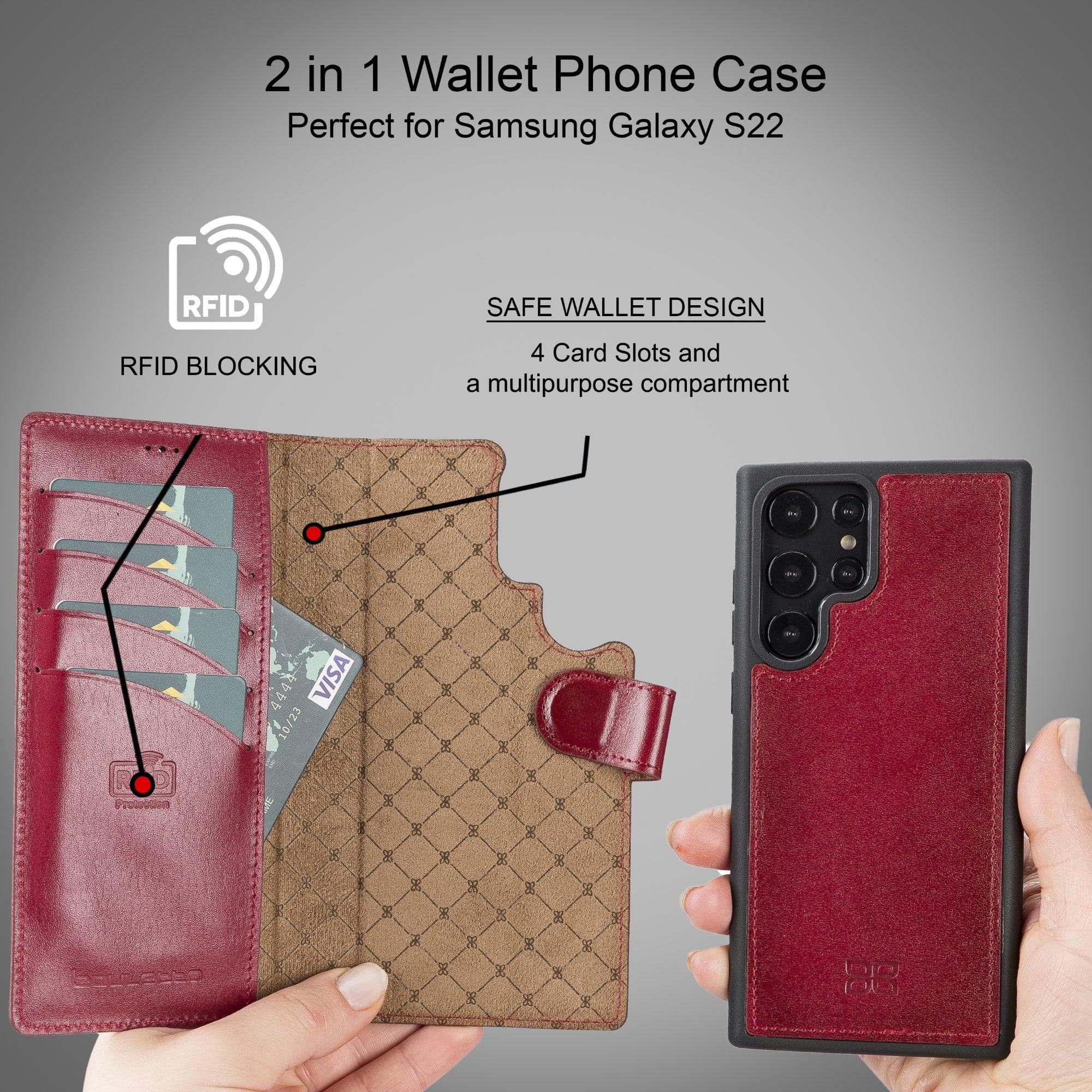 Samsung Galaxy S22 Series Leather Detachable Wallet Case - MW