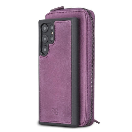 Samsung Galaxy S22 Series Zippered Leather Detachable Wallet Case