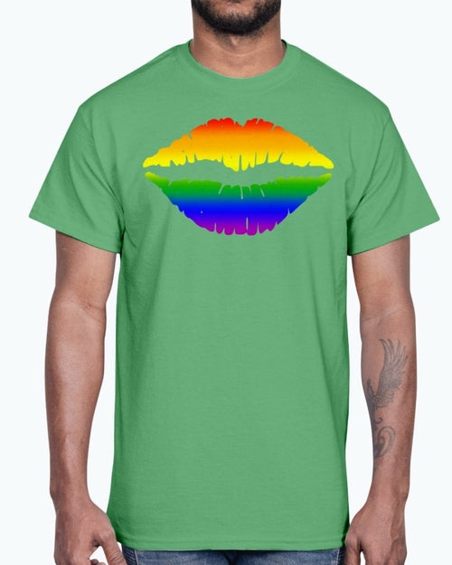 Rainbow Kiss, Rainbow Lips - LGBTQ - Cotton Tee