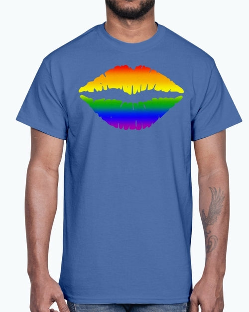 Rainbow Kiss, Rainbow Lips - LGBTQ - Cotton Tee