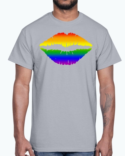 Rainbow Kiss, Rainbow Lips - LGBTQ - Cotton Tee