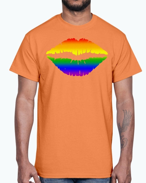 Rainbow Kiss, Rainbow Lips - LGBTQ - Cotton Tee