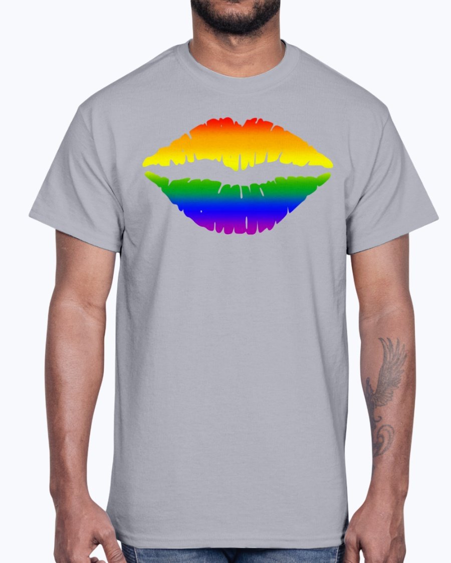 Rainbow Kiss, Rainbow Lips - LGBTQ - Cotton Tee