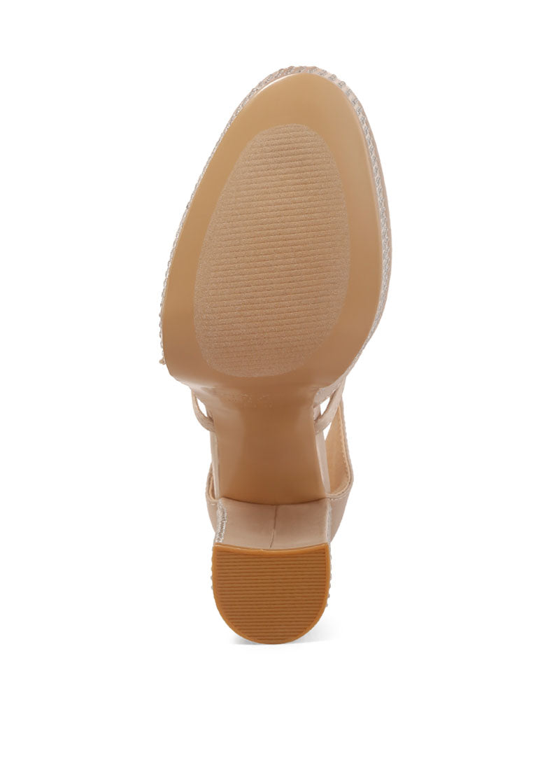 Shiver Rhinestones Embellished Platform Mary Jane Sandals