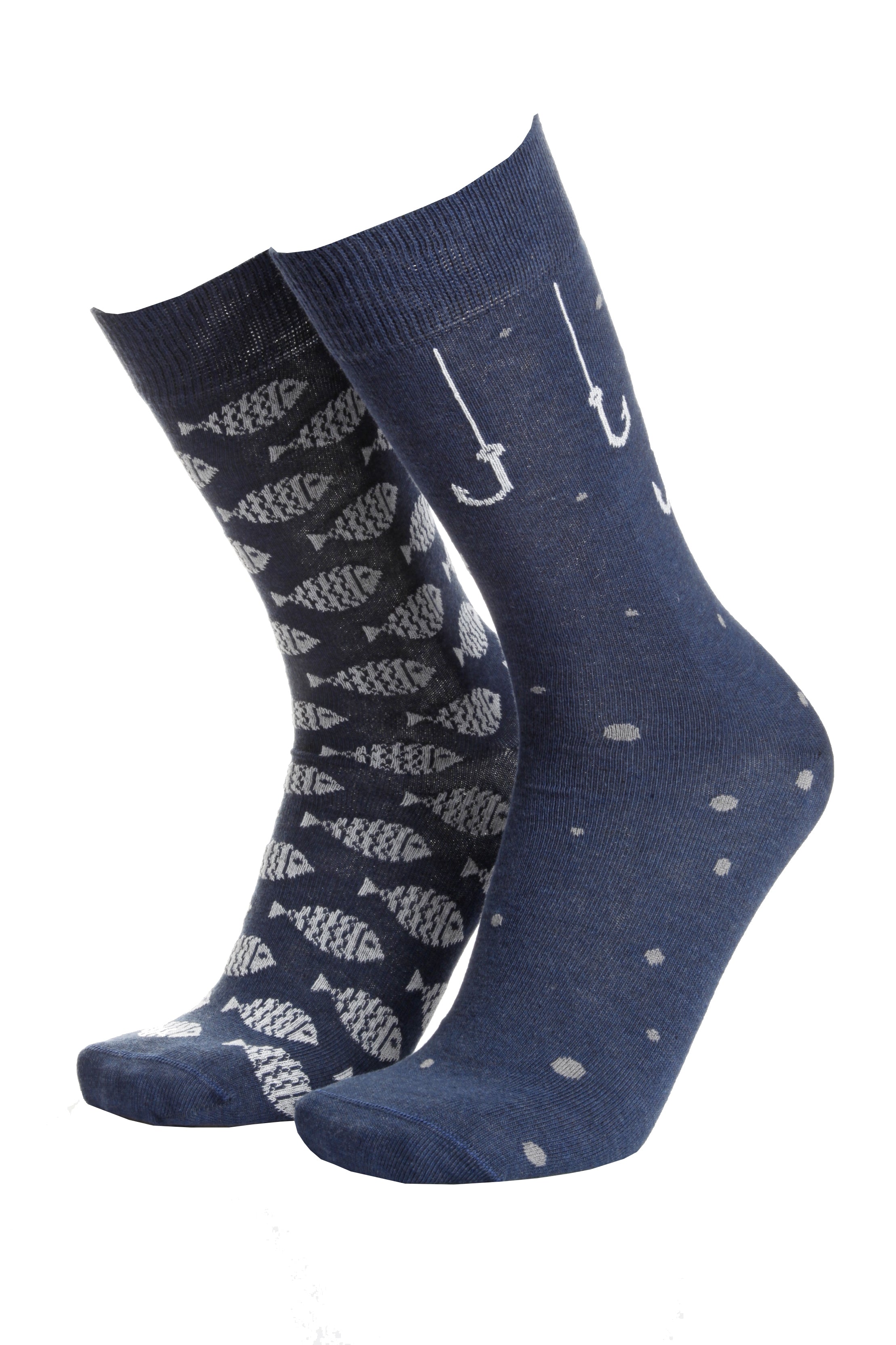 FISHER dark blue cotton socks for men