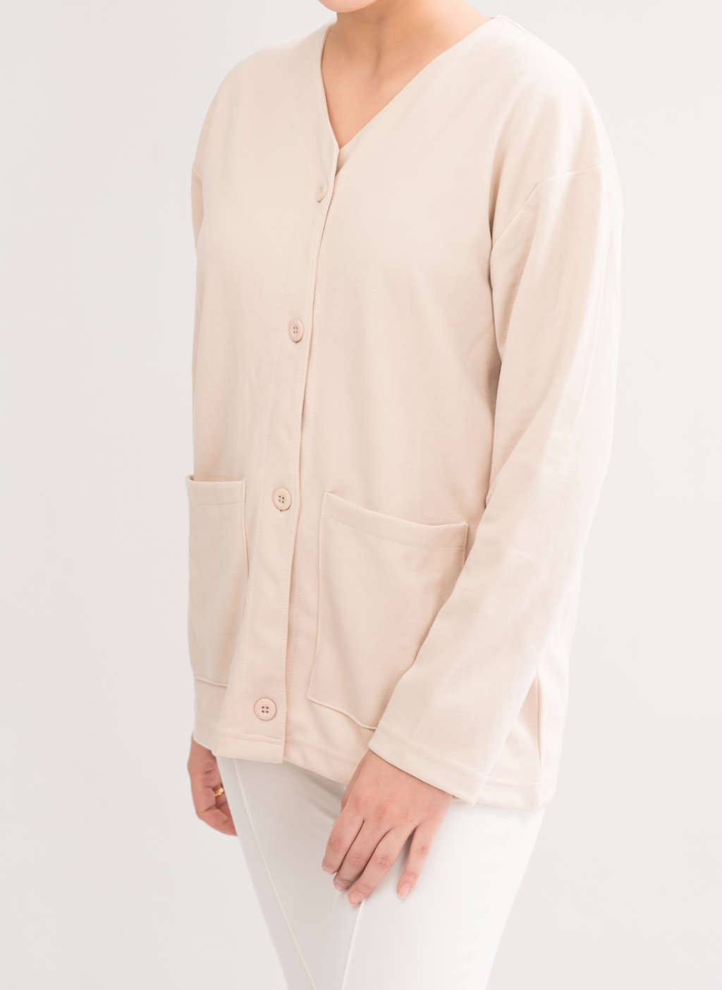 Women's Stylish Cardigan - Stone